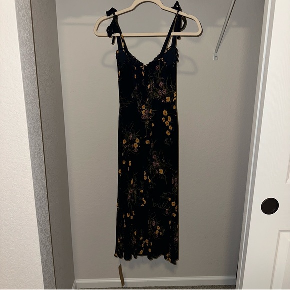 Reformation Black Floral Maxi Dress with Yellow Accents - Picture 10 of 14